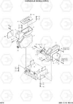 4072 CONSOLE BOX(LH/RH) R450LC-3(#1001-), Hyundai