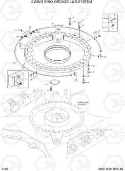 4100 SWING RING GREASE LUB SYSTEM R450LC-3(#1001-), Hyundai