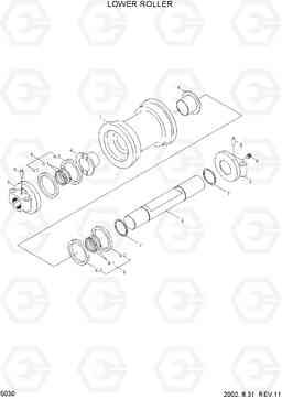 5030 LOWER ROLLER R450LC-3(#1001-), Hyundai