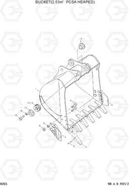 6053 BUCKET(2.53M3 PCSA HEAPED) R450LC-3(#1001-), Hyundai