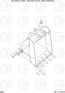 6058 BUCKET(1.76M3 HEAVEY DUTY, W/O C/EDGE) R450LC-3(#1001-), Hyundai