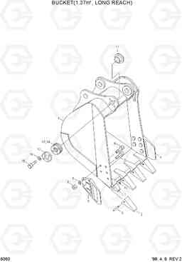 6060 BUCKET(1.37M3, LONG REACH) R450LC-3(#1001-), Hyundai