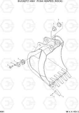 6061 BUCKET(1.49M3 PCSA HEAPED, ROCK) R450LC-3(#1001-), Hyundai