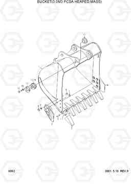 6062 BUCKET(3.0M3 PCSA HEAPED,MASS) R450LC-3(#1001-), Hyundai