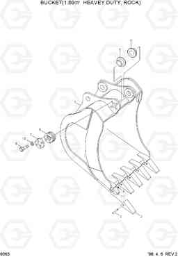 6063 BUCKET(1.80M3 HEAVY DUTY, ROCK) R450LC-3(#1001-), Hyundai