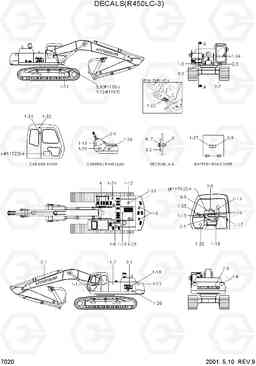 7020 DECALS(R450LC-3) R450LC-3(#1001-), Hyundai