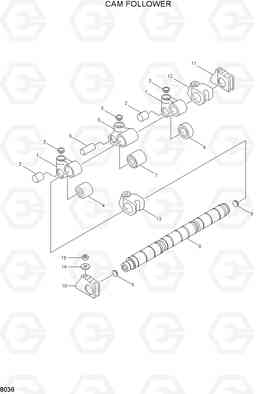 8036 CAM FOLLOWER R450LC-3(#1001-), Hyundai