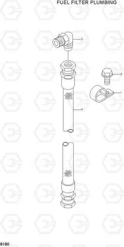 8180 FUEL FILTER PLUMBING R450LC-3(#1001-), Hyundai