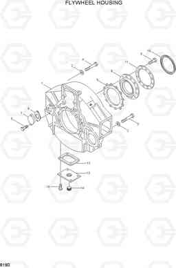8190 FLYWHEEL HOUSING R450LC-3(#1001-), Hyundai