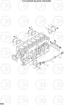 8330 CYLINDER BLOCK COVERS R450LC-3(#1001-), Hyundai