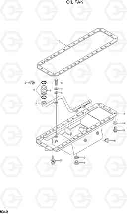 8340 OIL PAN R450LC-3(#1001-), Hyundai