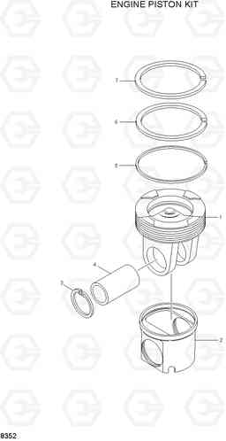 8352 ENGINE PISTON KIT R450LC-3(#1001-), Hyundai