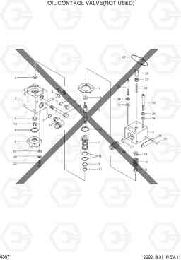 8357 OIL CONTROL VALVE(NOT USED) R450LC-3(#1001-), Hyundai