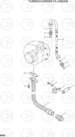 8460 TURBOCHARGER PLUMBING R450LC-3(#1001-), Hyundai