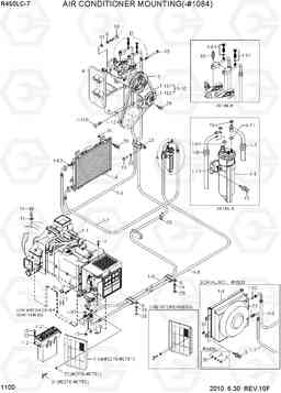 1100 AIR CONDITIONER MOUNTING(-#1028) R450LC-7, Hyundai