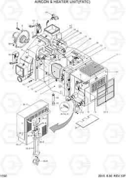 1150 AIRCON & HEATER UNIT-FATC R450LC-7, Hyundai