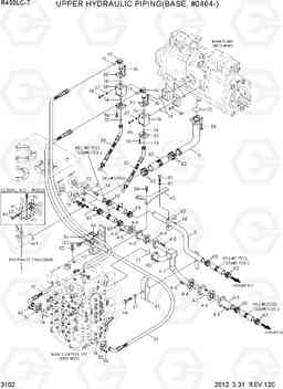 3102 UPPER HYDRAULIC PIPING(BASE, #0464-) R450LC-7, Hyundai