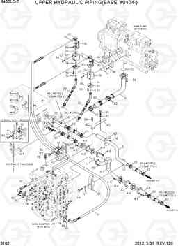 3102 UPPER HYDRAULIC PIPING(BASE, #0464-) R450LC-7, Hyundai