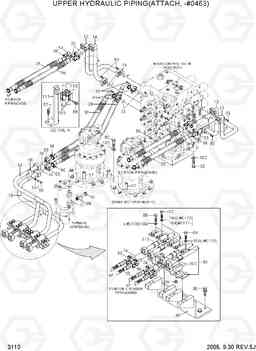 3110 UPPER HYDRAULIC PIPING(ATTACH, -#0463) R450LC-7, Hyundai