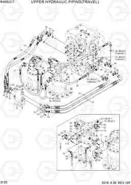 3120 UPPER HYDRAULIC PIPING(TRAVEL) R450LC-7, Hyundai