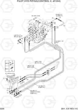 3220 PILOT HYD PIPING(CONTROL 3, -#1204) R450LC-7, Hyundai