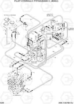 3240 PILOT HYDRAULIC PIPING(BASE 2, -#0463) R450LC-7, Hyundai