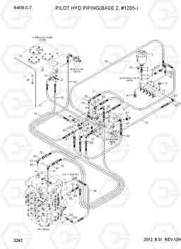 3242 PILOT HYD PIPING(BASE 2, #1205-) R450LC-7, Hyundai