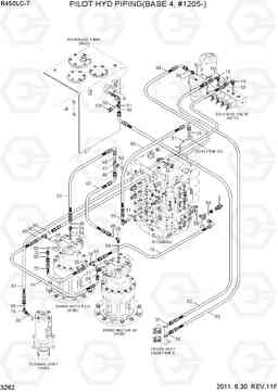 3262 PILOT HYD PIPING(BASE 4, #1205-) R450LC-7, Hyundai