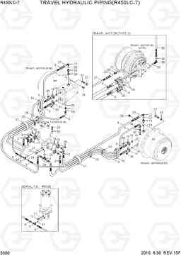 3300 TRAVEL HYDRAULIC PIPING(R450LC-7) R450LC-7, Hyundai