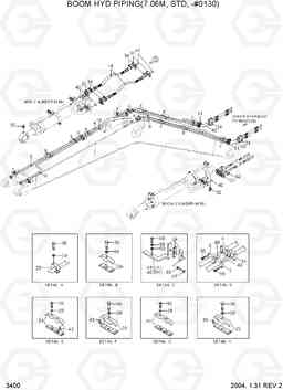 3400 BOOM HYD PIPING(7.06M, STD, -#0030) R450LC-7, Hyundai