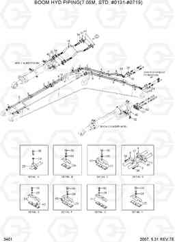 3401 BOOM HYD PIPING(7.06M, STD, #0131-#0719) R450LC-7, Hyundai
