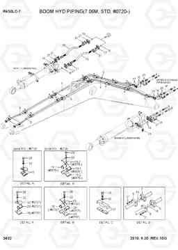 3402 BOOM HYD PIPING(7.06M, STD, #0720-) R450LC-7, Hyundai