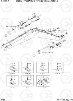 3431 BOOM HYDRAULIC PIPING(6.55M, #0131-) R450LC-7, Hyundai