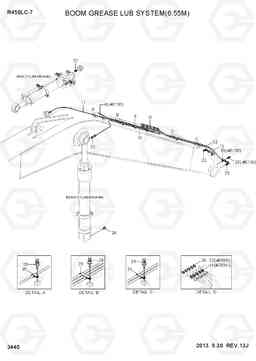 3440 BOOM GREASE LUB SYSTEM(6.55M) R450LC-7, Hyundai