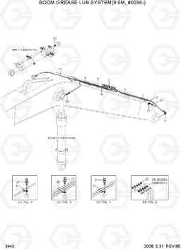 3443 BOOM GREASE LUB SYSTEM(9.0M, #0086-) R450LC-7, Hyundai