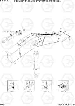 3445 BOOM GREASE LUB SYSTEM(11.5M, #0999-) R450LC-7, Hyundai