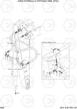 3500 ARM HYDRAULIC PIPING(3.38M, STD) R450LC-7, Hyundai