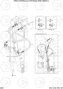 3520 ARM HYDRAULIC PIPING(2.40M, #0005-) R450LC-7, Hyundai