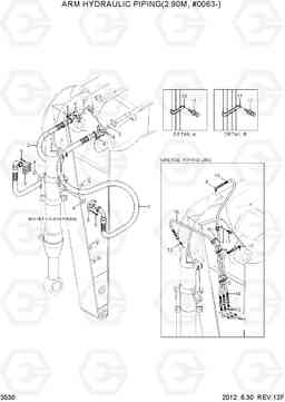 3530 ARM HYDRAULIC PIPING(2.90M, #0063-) R450LC-7, Hyundai