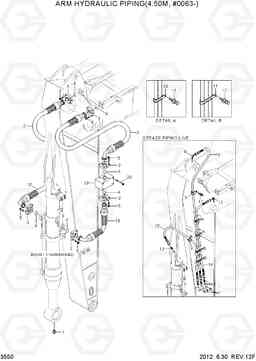 3550 ARM HYDRAULIC PIPING(4.50M, #0063-) R450LC-7, Hyundai