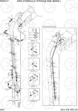 3570 ARM HYDRAULIC PIPING(8.50M, #0999-) R450LC-7, Hyundai