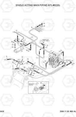 3620 SINGLE ACTING MAIN PIPING KIT(-#0220) R450LC-7, Hyundai