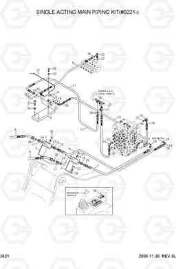 3621 SINGLE ACTING MAIN PIPING KIT(#0221-) R450LC-7, Hyundai