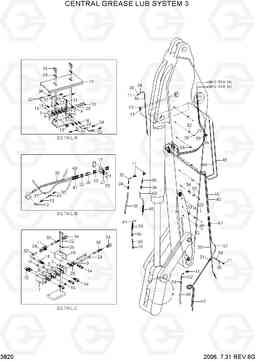 3820 CENTRAL GREASE LUB SYSTEM 3 R450LC-7, Hyundai