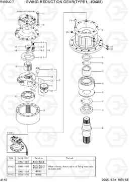 4110 SWING REDUCTION GEAR(TYPE1, -#0408) R450LC-7, Hyundai