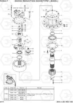 4111 SWING REDUCTION GEAR(TYPE1, #0409-) R450LC-7, Hyundai