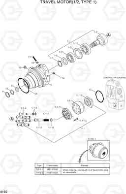 4150 TRAVEL MOTOR(1/2, TYPE1) R450LC-7, Hyundai