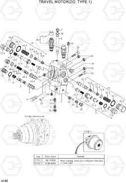 4160 TRAVEL MOTOR(2/2, TYPE 1) R450LC-7, Hyundai