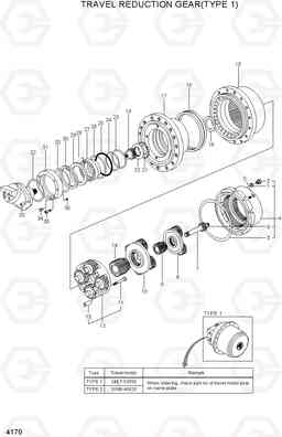 4170 TRAVEL REDUCTION GEAR(TYPE 1) R450LC-7, Hyundai