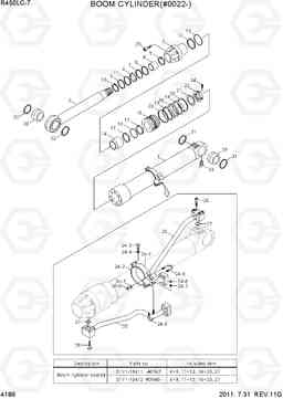 4186 BOOM CYLINDER(#0022-) R450LC-7, Hyundai